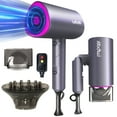 thumbnail image 1 of Hair Dryer, LWFBDTK 1800W Professional Ionic Dryer, 3 Heat Settings, Powerful Hot/Cool Wind Blow Dryer, Grey, 1 of 8