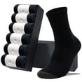 thumbnail image 1 of LWFBDTK Men’s Athletic Socks, Cushion Crew Socks, 6 Pairs Black (Size 7-12), 1 of 7