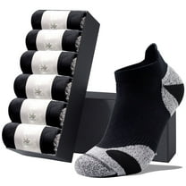 LWFBDTK Men’s Low Cut Ankle Socks, Breathable Cushioned Athletic Socks, 6 Pack, Fits Shoe Size 3.5-7, Gray