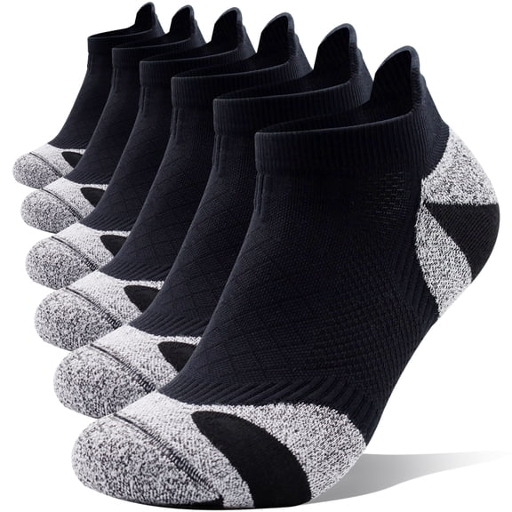 LWFBDTK Womens Athletic Ankle Socks, 6-Pairs, Premium Cotton Cushioned Breathable Low Cut Casual Socks, Size M (6.5-8.5), Gray