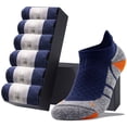 thumbnail image 1 of LWFBDTK Athletic Ankle Socks for Men Women, 6 Pack Cushioned Breathable Low-Cut Socks for Running & Training, Fits Shoe Size 7-12, Blue, 1 of 7