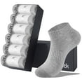 thumbnail image 1 of LWFBDTK 6 Pairs Mens Cushioned Ankle Socks, Low Cut Breathable Casual Socks, Soft/ Breathable/ Durable/ Odor-Resistant, Size 6-10, Gray, 1 of 8