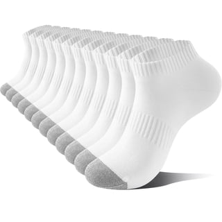 LWFBDTK Women Ankle Running Socks, 6-Pairs, Low Cut Cushioned Socks with Arch Support, Moisture Wicking, Size M (6.5-8.5), White