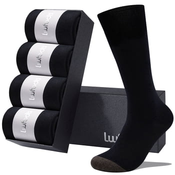LWFBDTK Compression Socks 20-30mmHg for Men Women - Graduated Therapeutic Circulation Support for Nurses Running & Travel - 4 Pair Black Size S/M (5-9.5)