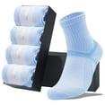 thumbnail image 1 of LWFBDTK Women’s Crew Athletic Socks, 4 Pairs – Moisture-Wicking Cushioned Sport Socks, Size 9.5-14.5, Blue, 1 of 6