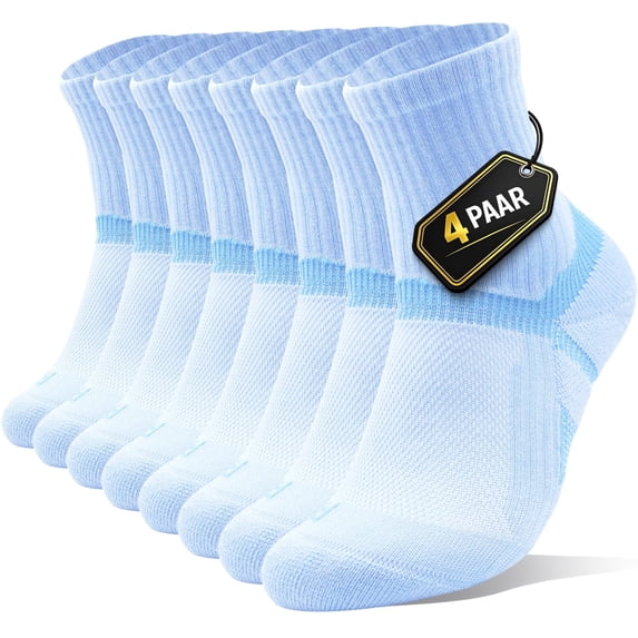 LWFBDTK Cushion Crew Socks, 4-Pairs, Moisture Wicking, Odor Control, Durable, for Work & Athletic, Size L (9-12.5), Blue