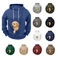 thumbnail image 1 of LWFFDAW Dog Pouch Hoodie for Men Long Sleeve Pet Carrier Oversized Hoodie Loose Comfy Casual Hooded Sweatshirt with Pocket, 1 of 6