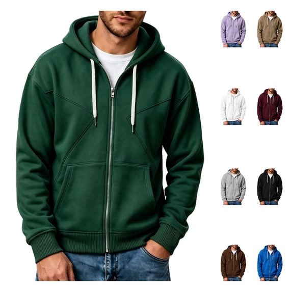 LWFFDAW Men Oversized Hoodies Long Sleeve Casual Zip Up Hoodie Fall Loose Fit Comfy Y2k Hoodie with Pockets