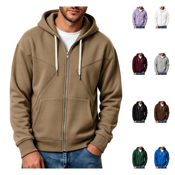 LWFFDAW Men Oversized Hoodies Long Sleeve Casual Zip Up Hoodie Fall Loose Fit Comfy Y2k Hoodie with Pockets