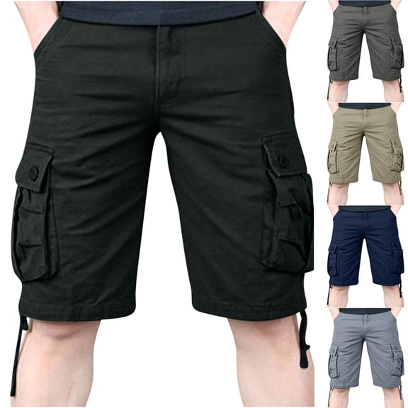 LWFFDAW Men's Cargo Shorts Big and Tall Summer Tactical Casual Shorts Fitness Beach Cargo Shorts with Multi Pockets Mens Cargo Shorts