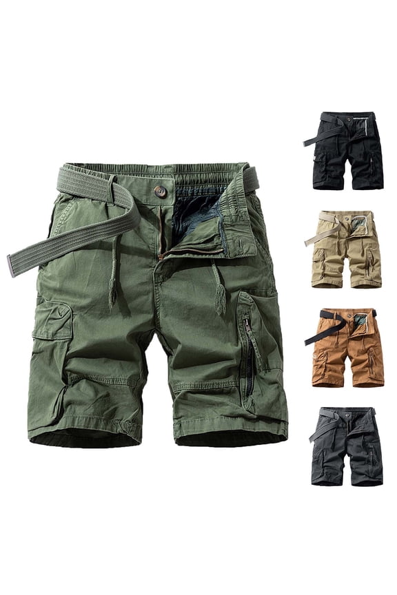 Mens Cargo Shorts Outdoor Camping Casual Shorts Comfortable Travel Cargo Shorts with Multi Pockets