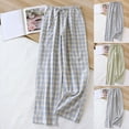 thumbnail image 1 of LWFFDAW Mens Plaid Pajama Pants Soft Elastic Waist Drawstring Lounge PJ Bottoms Fall Comfy Home Sleepwear Pant with Pockets, 1 of 10