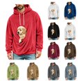thumbnail image 1 of LWFFDAW Pet Carrier Hoodie Men Long Sleeve Dog Pouch Fuzzy Fleece Hoodies Winter Warm Loose Comfy Casual Hooded Sweatshirt with Pocket, 1 of 6