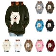 thumbnail image 1 of LWFFDAW Women's Pet Pouch Hoodie Long Sleeve Dog Carrier Fuzzy Fleece Hoodies Winter Loose Oversized Hoodie for Small Dogs Cats with Kangaroo Pocket, 1 of 9