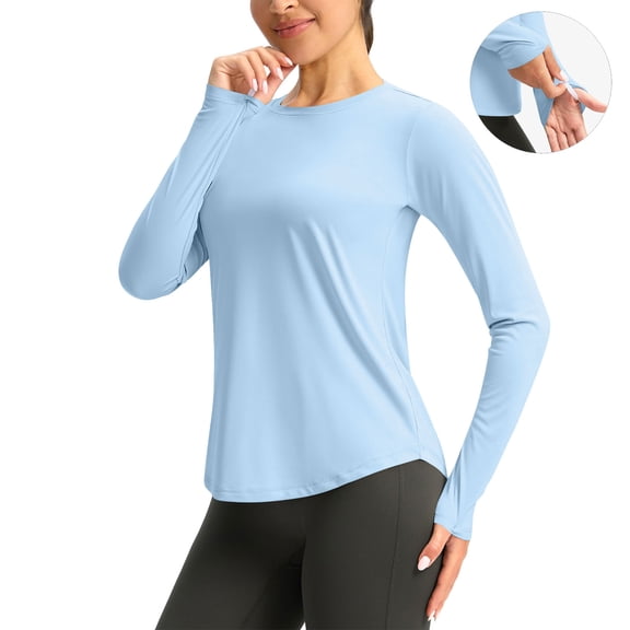 LWFFDAW Women's UPF 50+ UV Sun Protection Shirt Long Sleeve Pullover Tops Lightweight Breathable Outdoor Golf Rash Guard Shirts