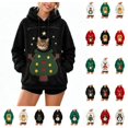 thumbnail image 1 of LWFFDAW Womens Christmas Pet Pouch Hoodie Xmas Tree Print Sherpa Fleece Hoodies Winter Warm Fuzzy Hoodie Long Sleeve Hooded Sweatshirts with Pockets, 1 of 6