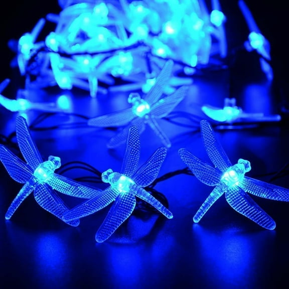 LWHAO Dragonfly String Lights, 5M 20LED Dragonfly Solar Fairy Decorative Lights Birthday Party Wedding Christmas for Indoor Bedroom Outdoor Home Garden Summer Valentine's Day Decorations