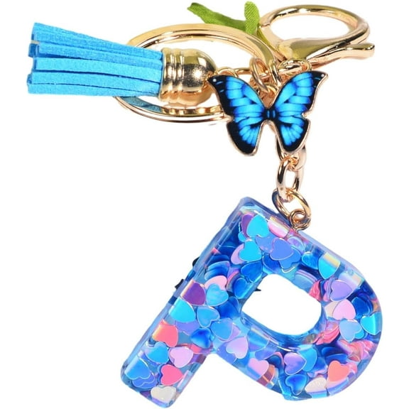 LWHAO Initial Gold Letter Keychain, Backpack Gold Letter Keyring Keyrings Metal Keychain for Women Purse Handbags 