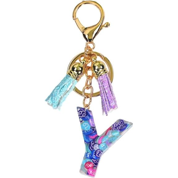 LWHAO Initial Gold Letter Keychain, Backpack Letter Keyring Keyrings Metal Keychain for Women Purse Handbags ﻿