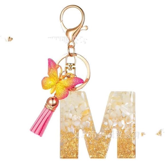 LWHAO Letter Keychain:26 Letters A-Z Initial Letter Keychain,Gold Backpack Keychains for Girls Boys
