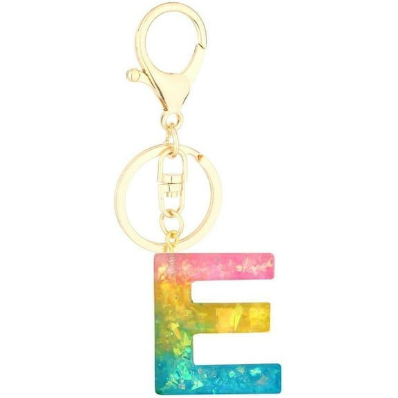 LWHAO Letter Keychain:A-Z Initial Letter Keychain,Gold Letters Backpack Keychains for Girls Boys