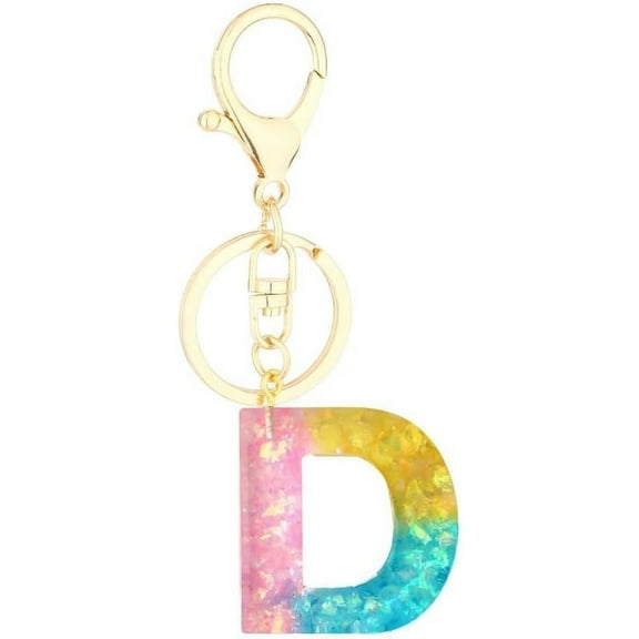 LWHAO Letter Keychain:A-Z Initial Letter Keychain,Gold Letters Backpack Keychains for Girls Boys
