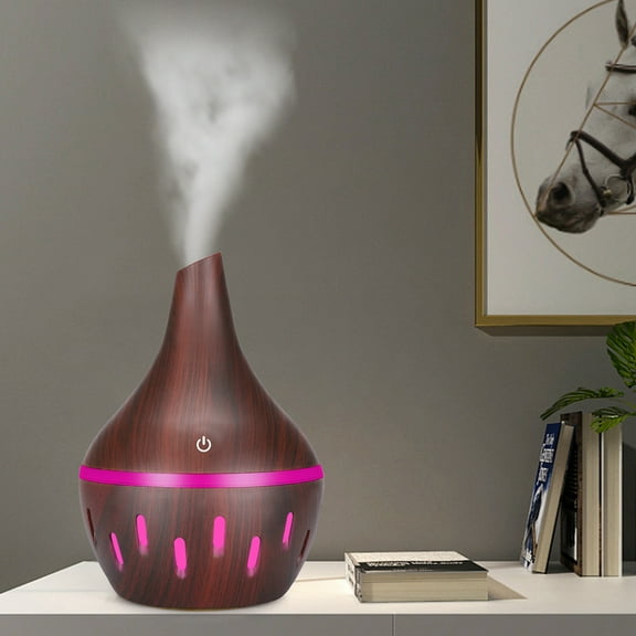 Aromatherapy Essential Oil Diffuser 330ml Aroma Diffuser Cool Mist Humidifier for Room, Home, Baby Bedroom, Waterless Auto Shut-off,7 Colors Lights Changing