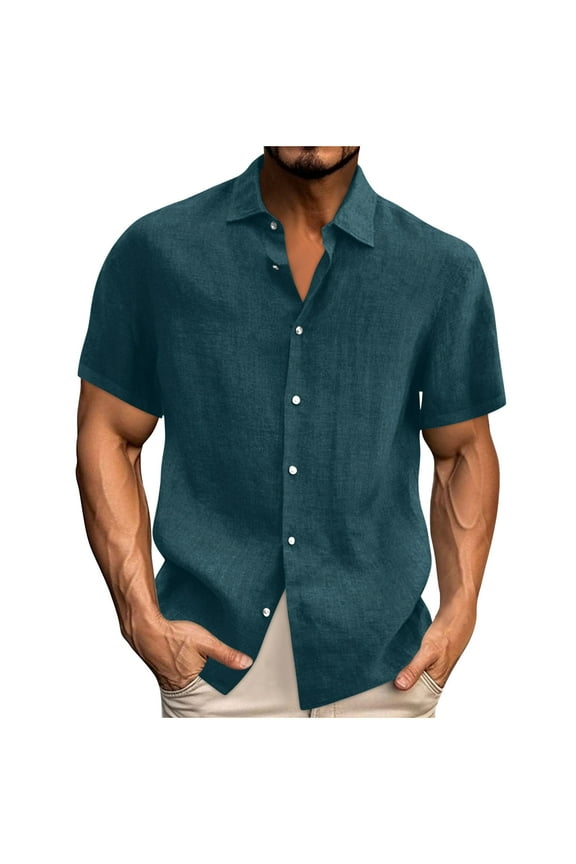 Big and Tall Shirts for Men Business Office Dressy Casual Work Blouse Loose Breathable Button Down Short Sleeve Shirt Summer Tops S-5XL