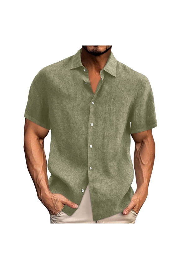 Big and Tall Shirts for Men Business Office Dressy Casual Work Blouse Loose Breathable Button Down Short Sleeve Shirt Summer Tops S-5XL