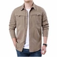thumbnail image 1 of LWITHSZG Button Down Shirt Men Loose Fit Collared Long Sleeve Shirts Fall Lightweight Going Out Tops Work Casual Outerwear with&nbsp;Pockets, 1 of 3