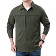 thumbnail image 1 of LWITHSZG Button Down Shirt Men Loose Fit Collared Long Sleeve Shirts Fall Lightweight Going Out Tops Work Casual Outerwear with&nbsp;Pockets, 1 of 9