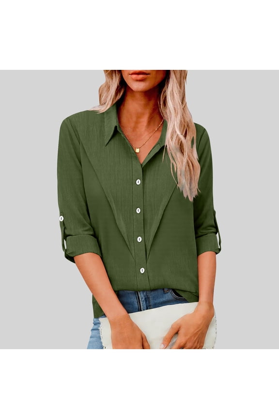 Button Down Shirts for Women Spring Business Casual Tops Lightweight Basic Tees Office Work Teacher Long Sleeve Blouses S-XXL