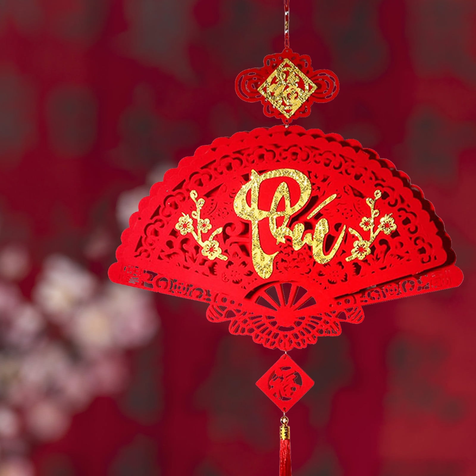 LWITHSZG Chinese New Year Party Decorations Red Lanterns Chinese Knots Tassel Chinese Paper
