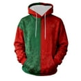 thumbnail image 1 of LWITHSZG Christmas Hoodies for Men Trendy Red and Green Hooded Sweatshirt Festival Outfits Fall Winter Warm Long Sleeve Going Out Tops with Pocket Size XXL, 1 of 4