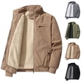 thumbnail image 1 of LWITHSZG Corduroy Jacket Men Thickened Warm Fleece Lined Winter Coats Long Sleeve Going Out Tops Full Zip up Casual Outerwear with Pockets Size L, 1 of 10