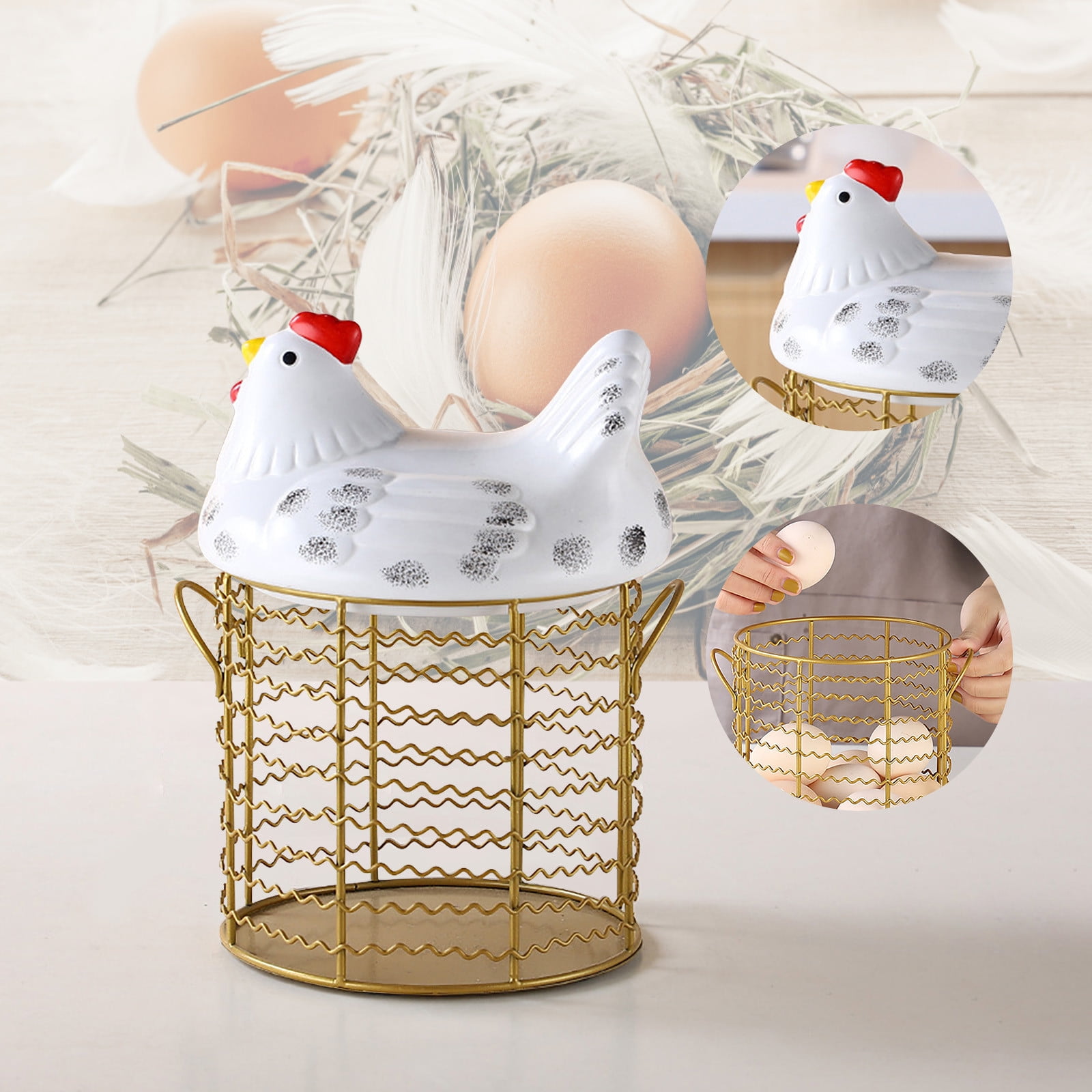 LWITHSZG Egg Baskets for Fresh Egg Farmhouse,Egg Collecting Basket with