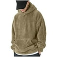 thumbnail image 1 of LWITHSZG Fleece Hoodie for Men Soft Comfy Warm Hooded Sweatshirts Fall Winter Clothing Casual Loose Long Sleeve Athletic Tops with Pocket Size S, 1 of 8