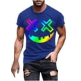 thumbnail image 1 of LWITHSZG Gradient Rainbow Halloween Shirts for Men Trendy Short Sleeve Graphic Tees Big and Tall Casual T-Shirt Streetwear Festival Tops M, 1 of 5