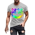 thumbnail image 1 of LWITHSZG Gradient Rainbow Halloween Shirts for Men Trendy Short Sleeve Graphic Tees Big and Tall Casual T-Shirt Streetwear Festival Tops XL, 1 of 5