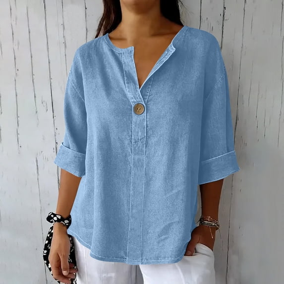 LWITHSZG Half Sleeve Tops for Women Plus Size Loose Fit Short Sleeve Plain T Shirts Business Casual Work Blouses Summer Vacation Outfits S-5XL