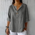 thumbnail image 1 of LWITHSZG Half Sleeve Tops for Women Plus Size Loose Fit Short Sleeve Plain T Shirts Business Casual ​Work Blouses Summer Vacation Outfits S-5XL, 1 of 7