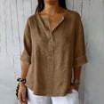 thumbnail image 1 of LWITHSZG Half Sleeve Tops for Women Plus Size Loose Fit Short Sleeve Plain T Shirts Business Casual ​Work Blouses Summer Vacation Outfits S-5XL, 1 of 7