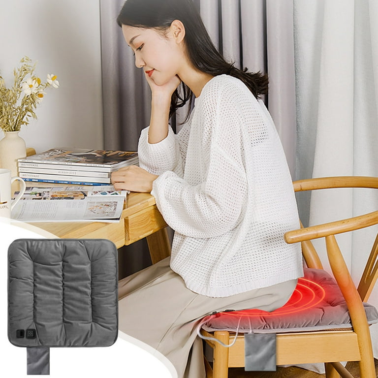 Lwithszg Heated Pad for Office Chair, Square Heating Pad with Adjustable 3 Temperatures, Portable USB Rechargeable Heating Seat Cushion Seat Warmer