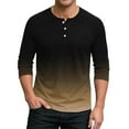 thumbnail image 1 of LWITHSZG Henley Shirts for Men Fashion Gradient 3/4 Sleeve Tops Fall&nbsp;Winter&nbsp;Clothing Casual&nbsp;Loose Lightweight Button Pullover Sweatshirts Size 3X-Large, 1 of 4