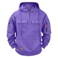 thumbnail image 1 of LWITHSZG Hoodies for Men Fashion Solid Long Sleeve Athletic Tops Fall Winter Clothing Drawstring Quarter Zip Pullover Sweatshirts with Pocket Size XL, 1 of 2