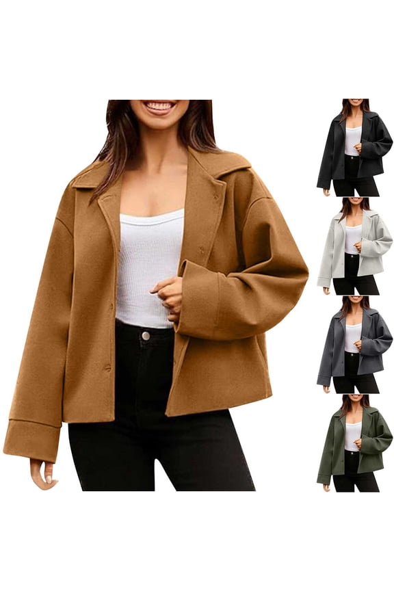 Jackets for Women Vintage Fashion Business Trench Coat Loose Work Long Sleeve Going Out Tops Button Down Open Front Cardigan Size XXL