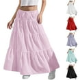 thumbnail image 1 of LWITHSZG Long Maxi Skirts for Girls Flowy Ruffle Flared Drawstring Elastic Waist Skirt Going Out Beach Vacation Outfits Size&nbsp;4-15&nbsp;Years, 1 of 9