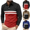 thumbnail image 1 of LWITHSZG Long Sleeve Shirts for Men Dressy Casual Collared Blouses Spring Fall Plus Size Basic Tees Lightweight Trendy Going Out Tops Size S, 1 of 8