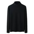 thumbnail image 1 of LWITHSZG Long Sleeve Shirts for Men Soft Comfy Warm Plus Size Tops Winter Fashion Solid Basic Tees Big and Tall Mock Neck Sweatshirts Size 3X-Large, 1 of 5