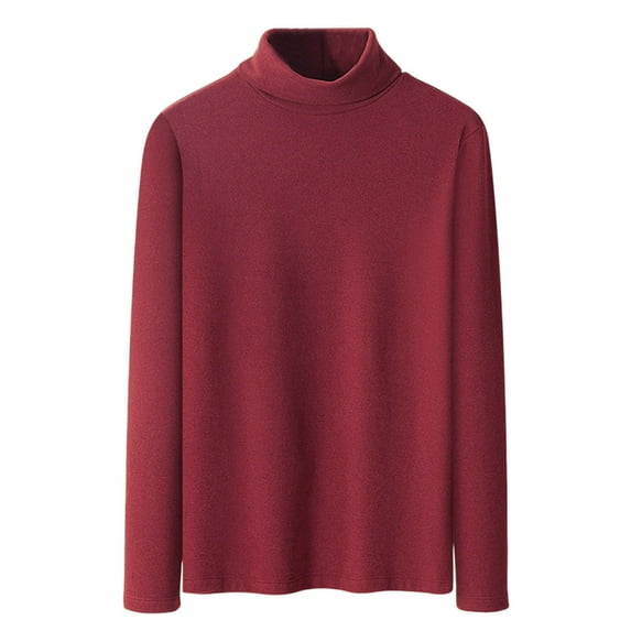 LWITHSZG Long Sleeve Shirts for Men Soft Comfy Warm Plus Size Tops Winter Fashion Solid Basic Tees Big and Tall Mock Neck Sweatshirts Size XXL